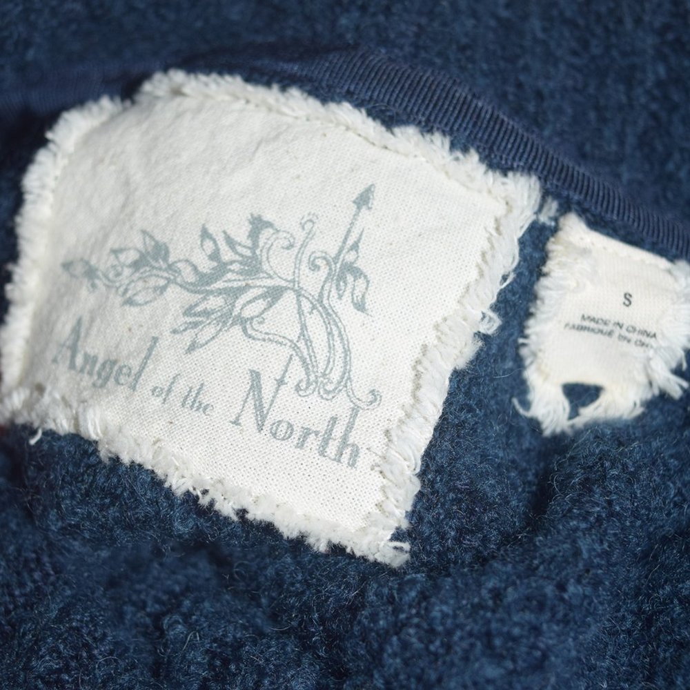 Anthropologie Angel Of The North Wool Teal/Blue Cable Knit Sweater Size Small S - Picture 8 of 11